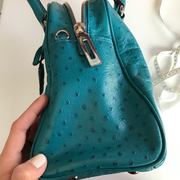 Michael Kors Joan Leather Turquoise Satchel - Picture 6 of 11